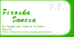 piroska dancsa business card